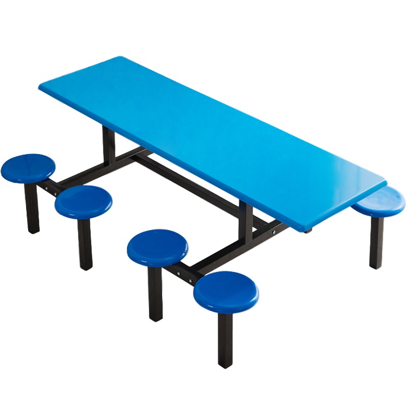 逐鹿中原学校食堂餐桌椅组合 不锈钢连体餐桌HFHC-713快餐桌椅