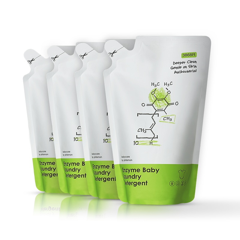 babycare婴儿洗衣液 新生儿宝宝专用酵素去污洗衣液补充装500ml*4 3868