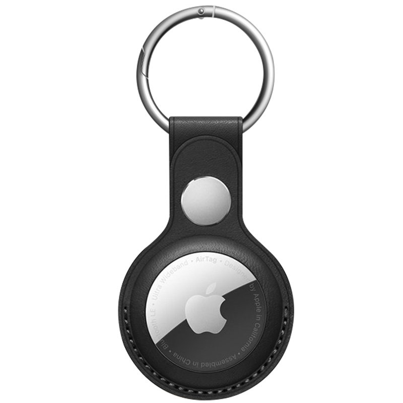 ASPOR AirTag苹果追踪器保护壳轻巧便携带圆环挂钩不易丢失真皮材质硅胶防摔防丢保护套