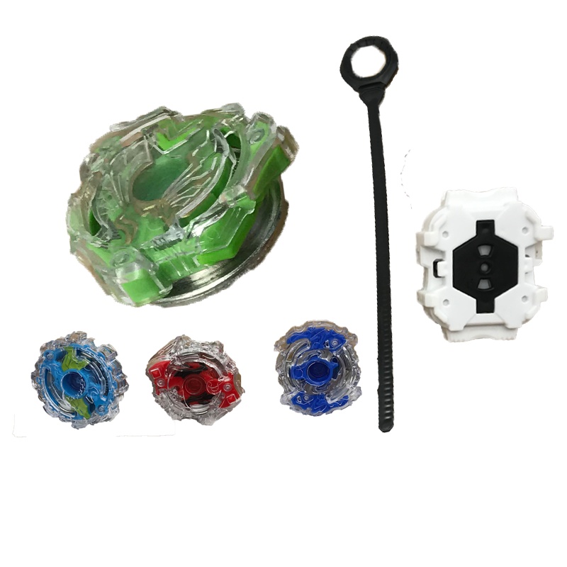 捷光玩具 儿童玩具男孩超变战斗陀螺爆旋对战魔幻拉线陀螺套装  [一个陀螺一个发射器 透明]