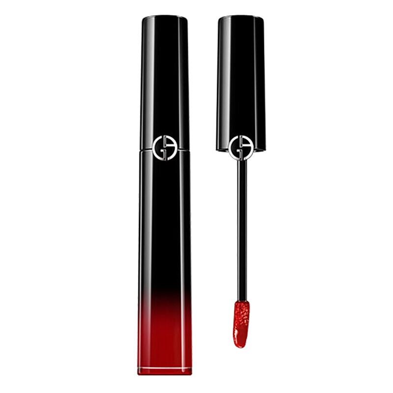 阿玛尼 (ARMANIi) 保湿滋润显色 不易脱妆润唇漆光迷情唇彩6ml 口红唇釉 黑管400#冷玫浆果色