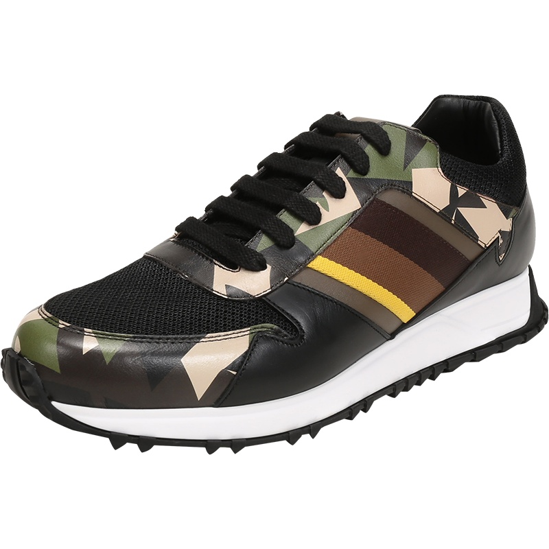 FENDI 男士 织物配皮系带休闲运动鞋 7E1362 ABNG