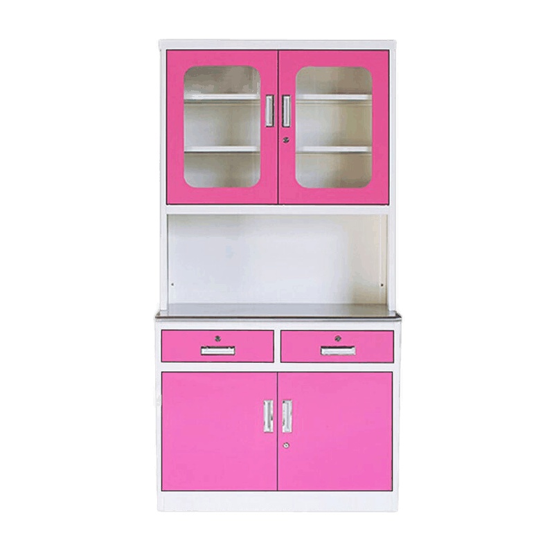 卓澳(ZHUOAO)文件柜办公家具资料档案柜医疗器械柜储物柜药店药品药柜拆装加厚-玫粉色