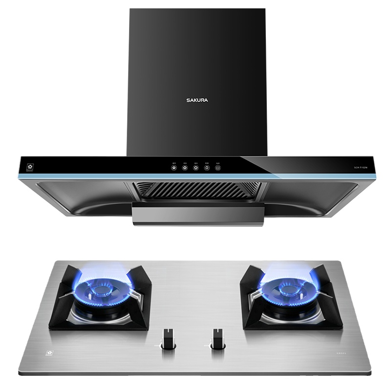 樱花(SAKURA)烟灶套餐 欧式顶吸抽油烟机18立方燃气灶具消毒柜厨电套装T102M+GBG01+C01