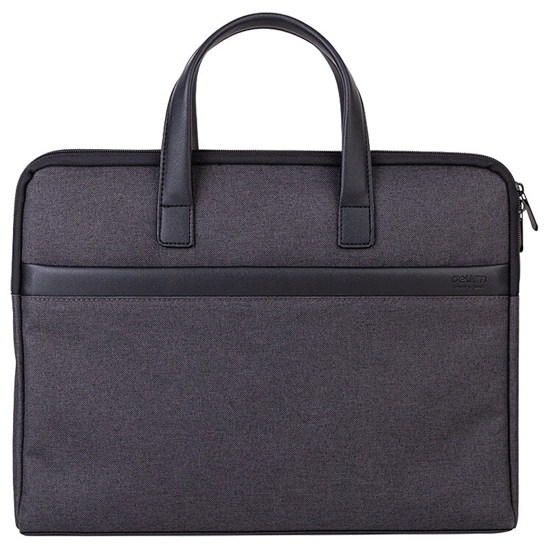 得力(deli)63751公文包文件袋 深灰色 加厚事务包手提资料袋电脑包拉链袋 帆布资料文件袋商务包