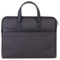 得力(deli)63751公文包文件袋 深灰色 加厚事务包手提资料袋电脑包拉链袋 帆布资料文件袋商务包