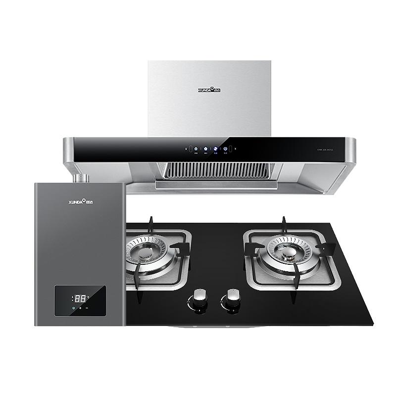 迅达DS721+DS312T+DS801大吸力顶吸烟机灶具热水器套餐自动清洗家用天然气