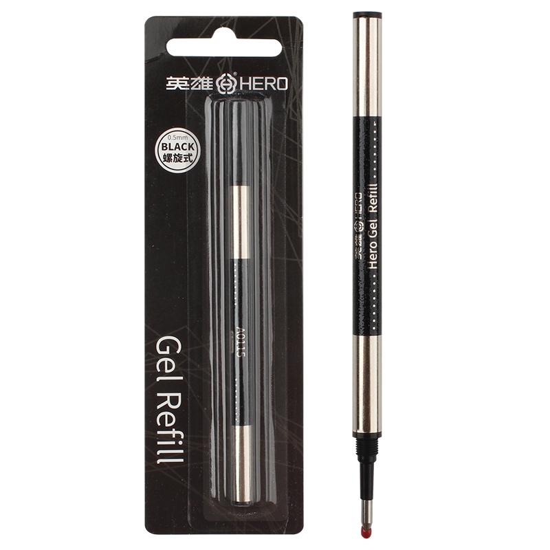 英雄(HERO)A0115 螺旋宝珠笔芯0.5mm 黑色 吸卡