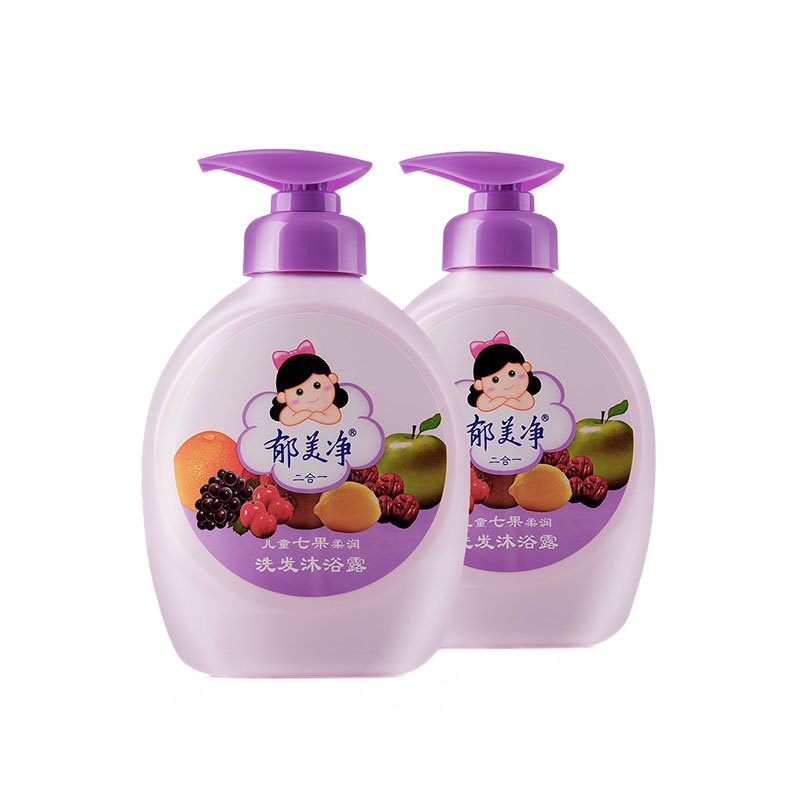 郁美净七果柔润洗发沐浴露水果精华洗发沐浴二合一550g*2瓶(1100ml)