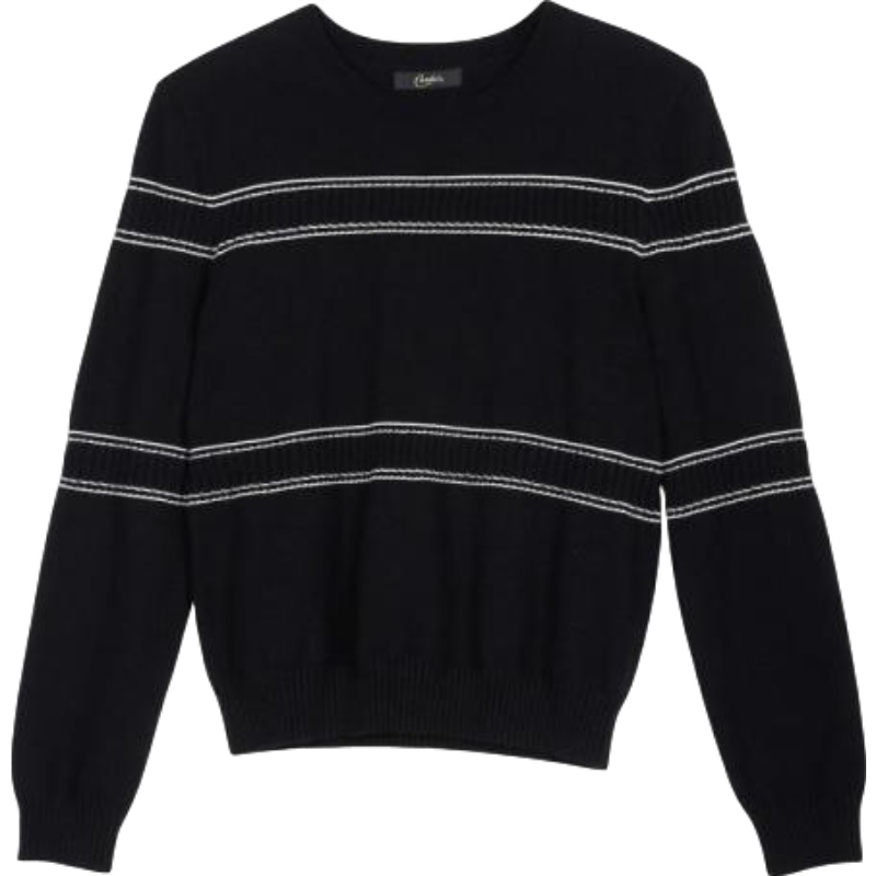 毛针织衫女装2019秋冬季新款韩版上衣条纹打底衫百搭学生圆领毛衣