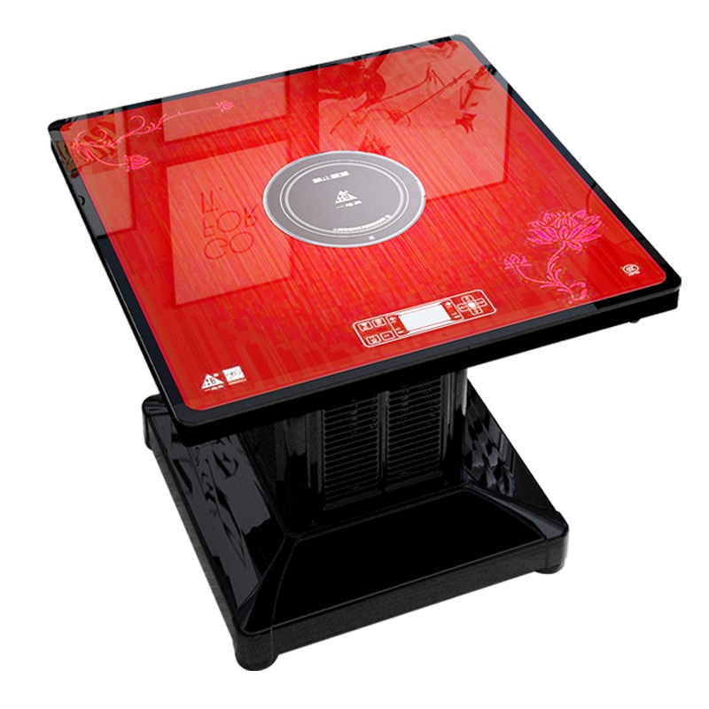 一均YJ-GL25A1牡丹花电暖炉电暖桌65*65*66CM方几取暖桌家用烤火炉多功能电烤火桌取暖器