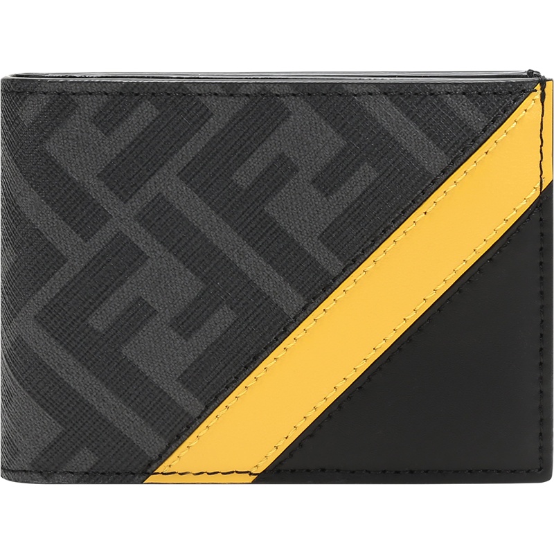 FENDI 20fw 男士 涂层面料配皮短款钱包钱夹 7M0303 A9XS