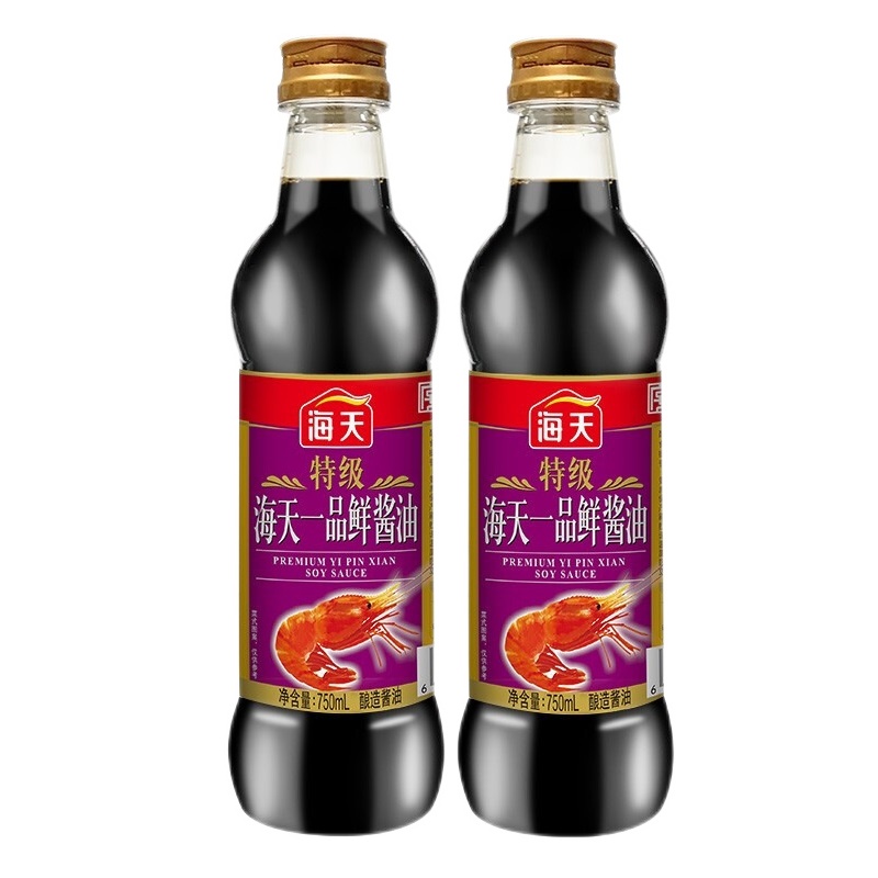 海天 高端酱油生抽特级一品鲜750ml*2瓶 提鲜上色 酿造酱油 中华老字号