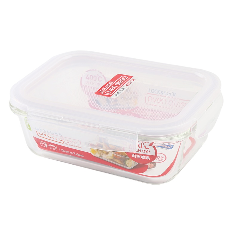 乐扣乐扣(Lock&Lock) 微波炉饭盒 格拉斯饭盒 密封耐热玻璃保鲜容器 LLG214(500ML)