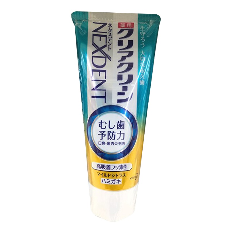 Kao 花王 Clear Clean 洁齿健 微颗粒防护药用焕白牙膏 柑橘薄荷120g 清新口气 牙龈护理