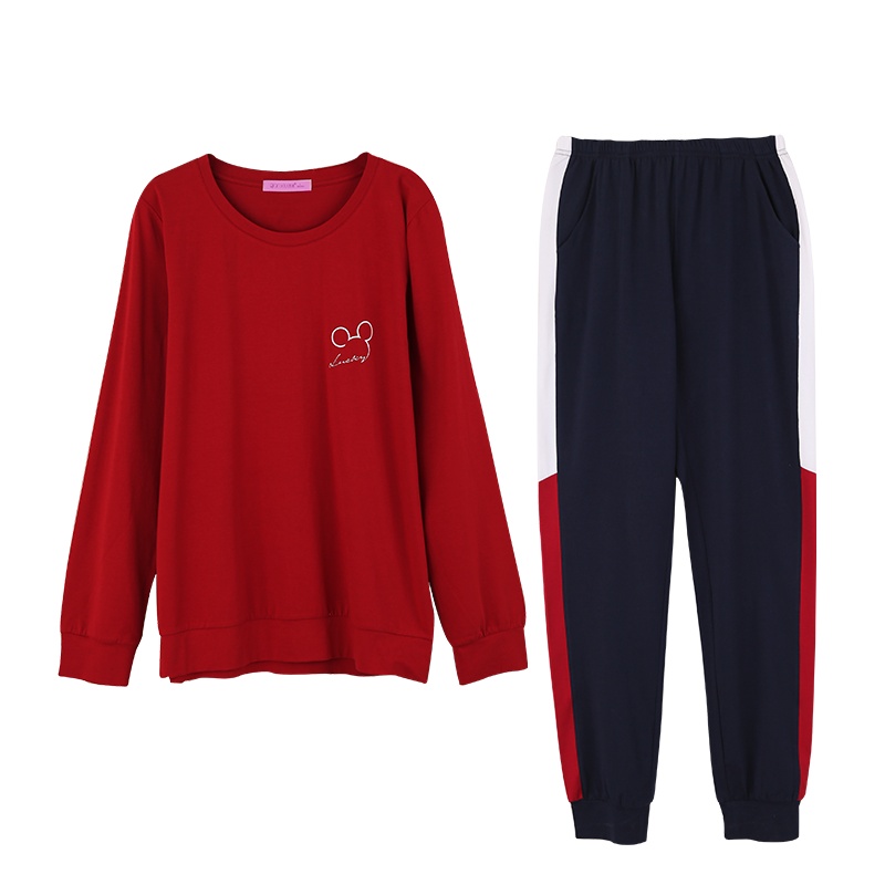 猫人男士睡衣休闲长袖情侣莫代尔棉大码运动女士家居服可外穿套装