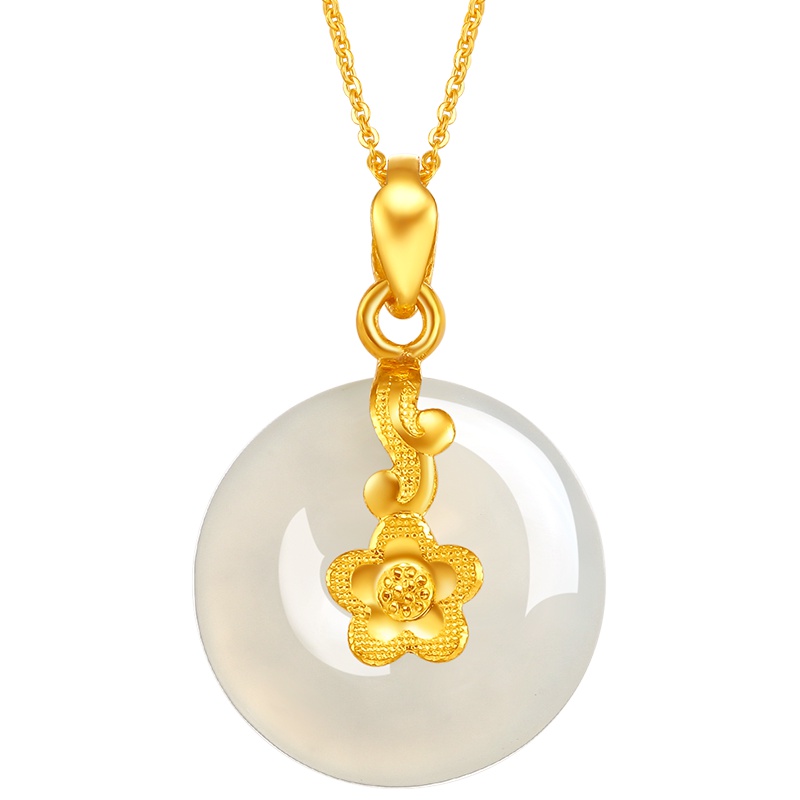 周六福足金和田玉吊坠371