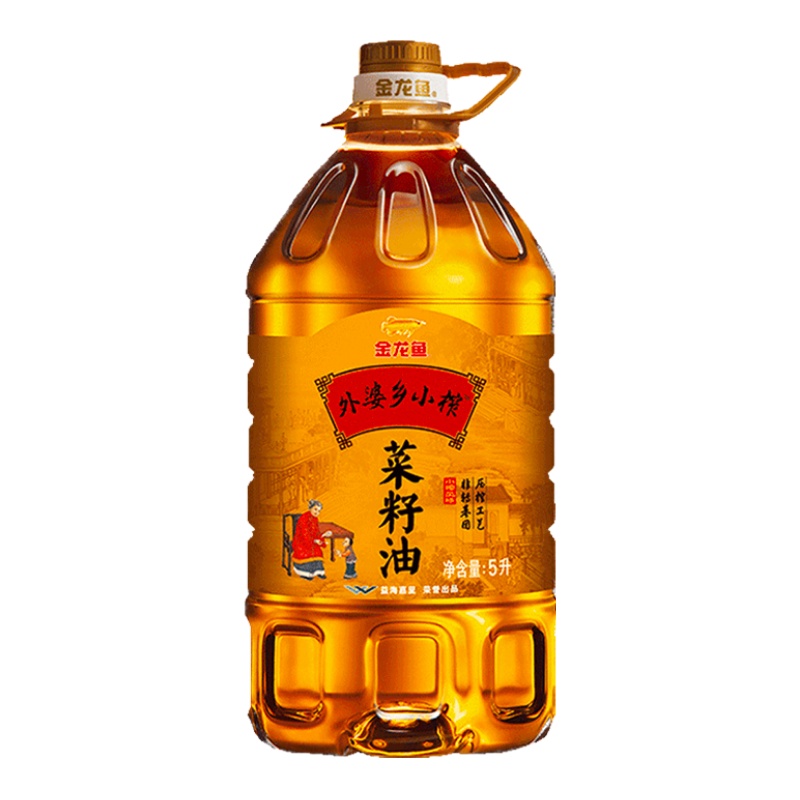 金龙鱼外婆乡小榨菜籽油5L 非转基因家用桶装食用油