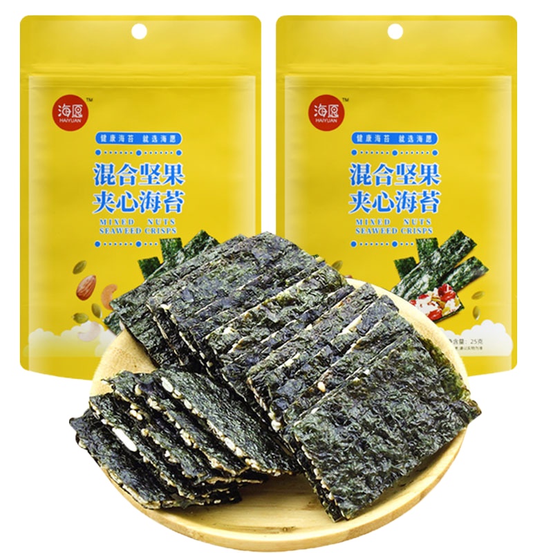 ZHMD良一 坚果混合夹心海苔卷25g*4袋