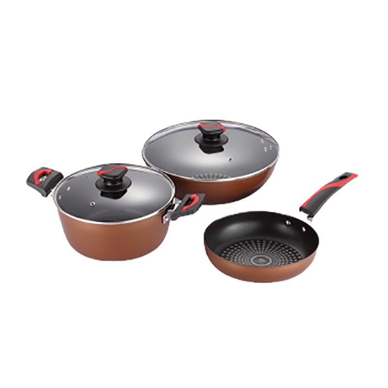 [精选]德世朗DFS-TZ102B 铁离子金钢套锅三件套 茶色