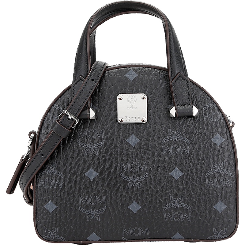 MCM 女士黑色人造革迷你半月形手提单肩斜挎包送女友 MWTASSE20BK001