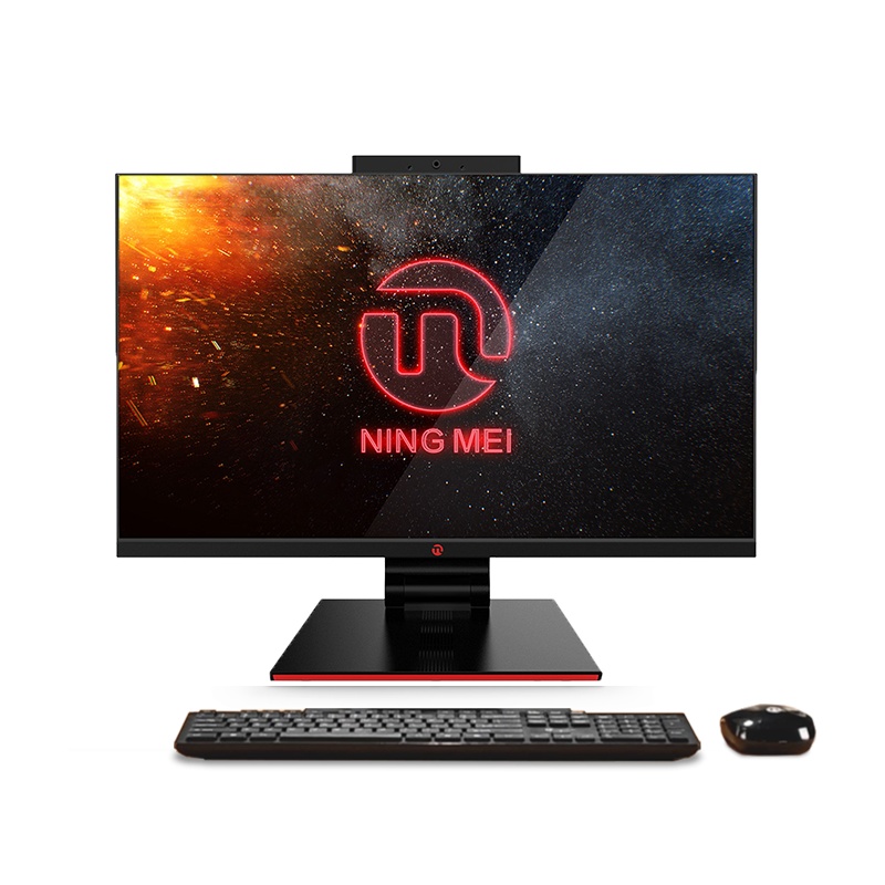 宁美国度 九代i5 9400 触摸屏一体机电脑主机家用办公商用游戏台式机一体机23.8英寸屏幕全套
