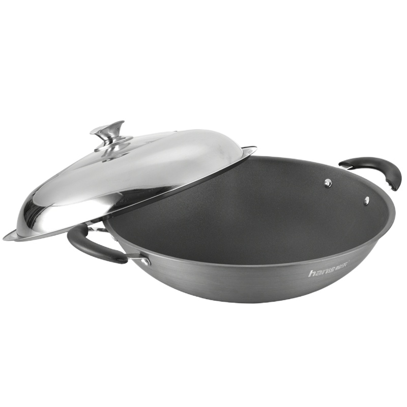 翰乐HL-C8明鼎炒锅真节能物理不粘 永不生锈 大口径锅设计 加固手柄设计 煤气灶42CM(起订6台,可组合)