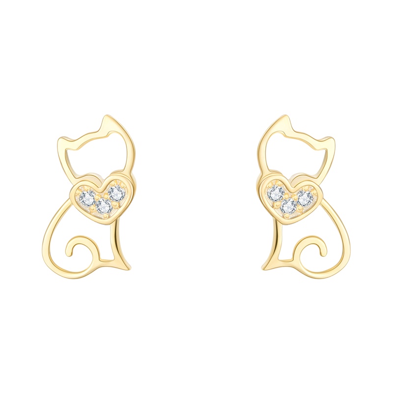 DTOTO 女人猫线条耳钉S925银性感魅惑耳环