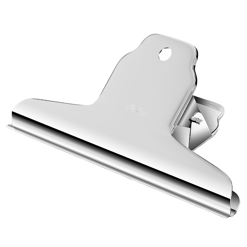 得力(deli)9532中号办公用品 3只102mm山形票据票夹 财务票据夹金属票据夹子