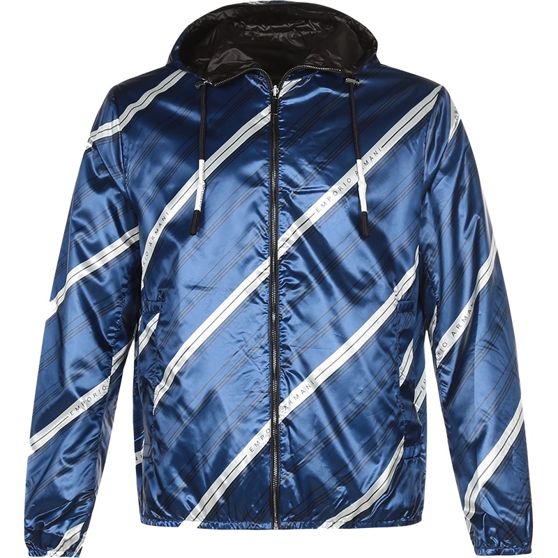 EMPORIO ARMANI 阿玛尼 男士 聚酯纤维/锦纶薄款双面连帽夹克外套 3K1BS3 1NZMZ