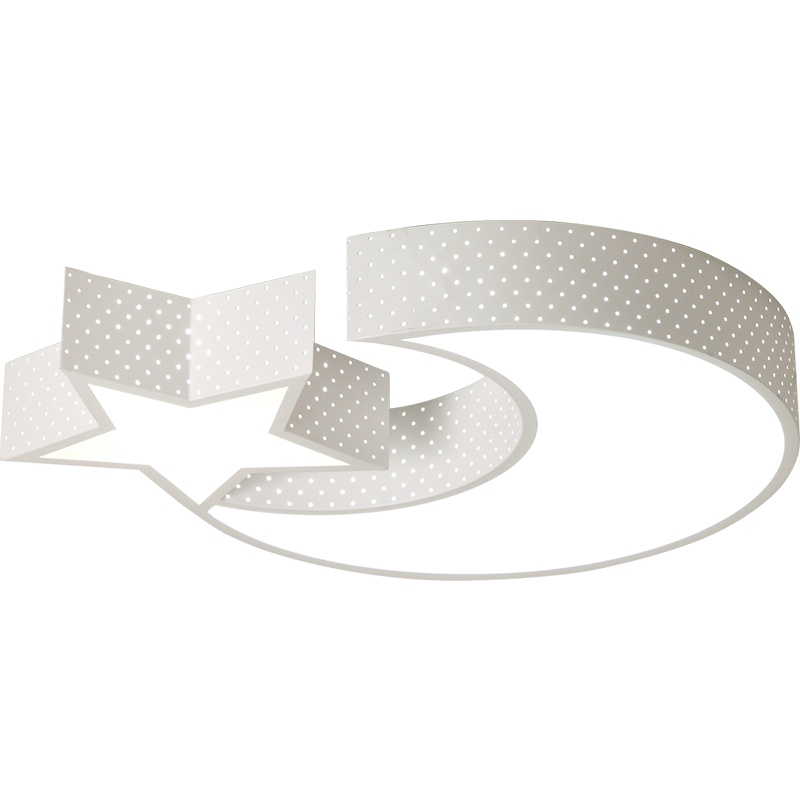 雷士照明(NVC)LED吸顶灯儿童灯现代简约创意卡通灯客厅卧室灯简约现代亚克力温馨星月造型灯饰灯具 24W三色可分控