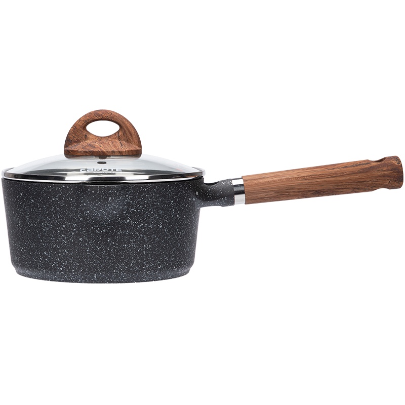 Carote不粘锅家用厨房小奶锅多功能辅食锅日式风18CM 深色