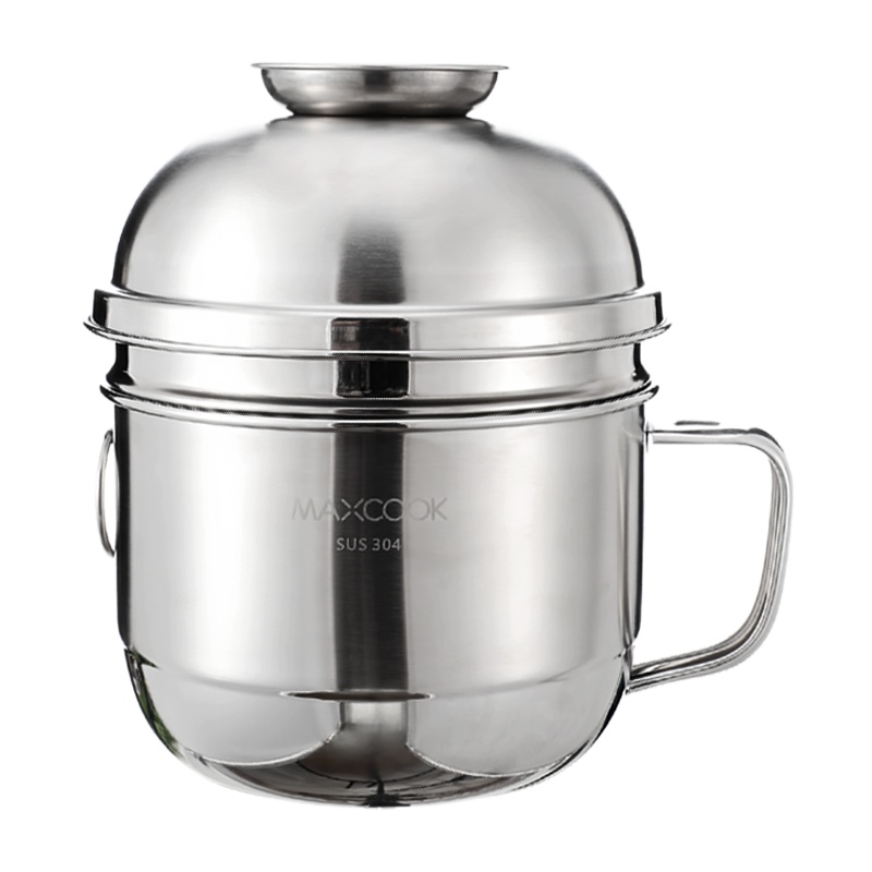 美厨(maxcook)304不锈钢饭盒 快餐杯碗学生饭盒 二层多用便当盒14cm