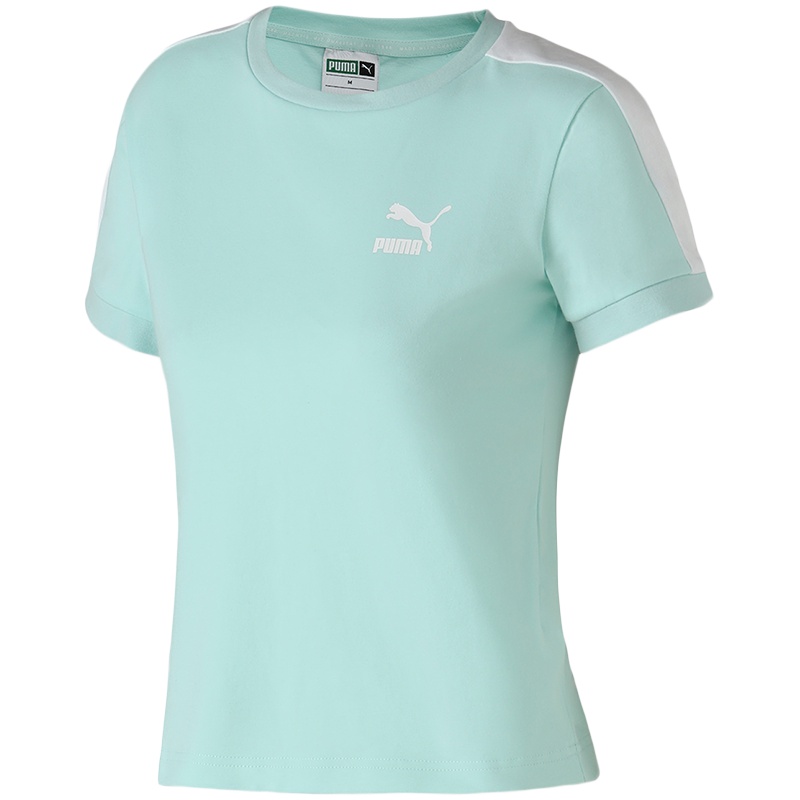 PUMA彪马女装跑步训练运动休闲圆领短袖T恤579407. L 57940734水绿色