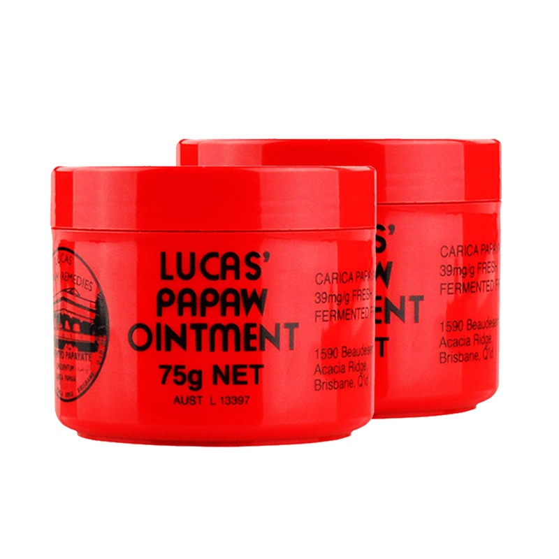 2件装丨Lucas Papaw卢卡斯 木瓜膏滋润保湿万用膏75g/罐男女通用润体护手霜多用各种肤质木瓜膏一膏多用澳洲进口