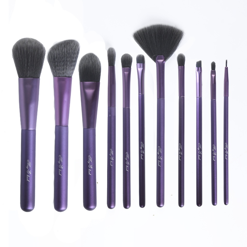 美懿11支化妆套刷两色可选超柔软动物纤维毛多功能眼影刷修容刷