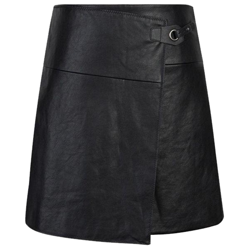 拉贝缇新款秋装皮裙半身裙韩版百搭显瘦黑色百搭潮高腰女60006005