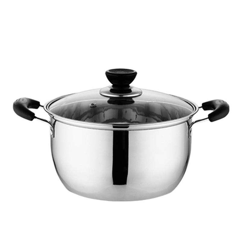 加厚不锈钢汤锅小火锅煲汤锅具家用煮粥不粘锅奶锅燃气电磁炉 FENGHOU 20cm加厚汤锅