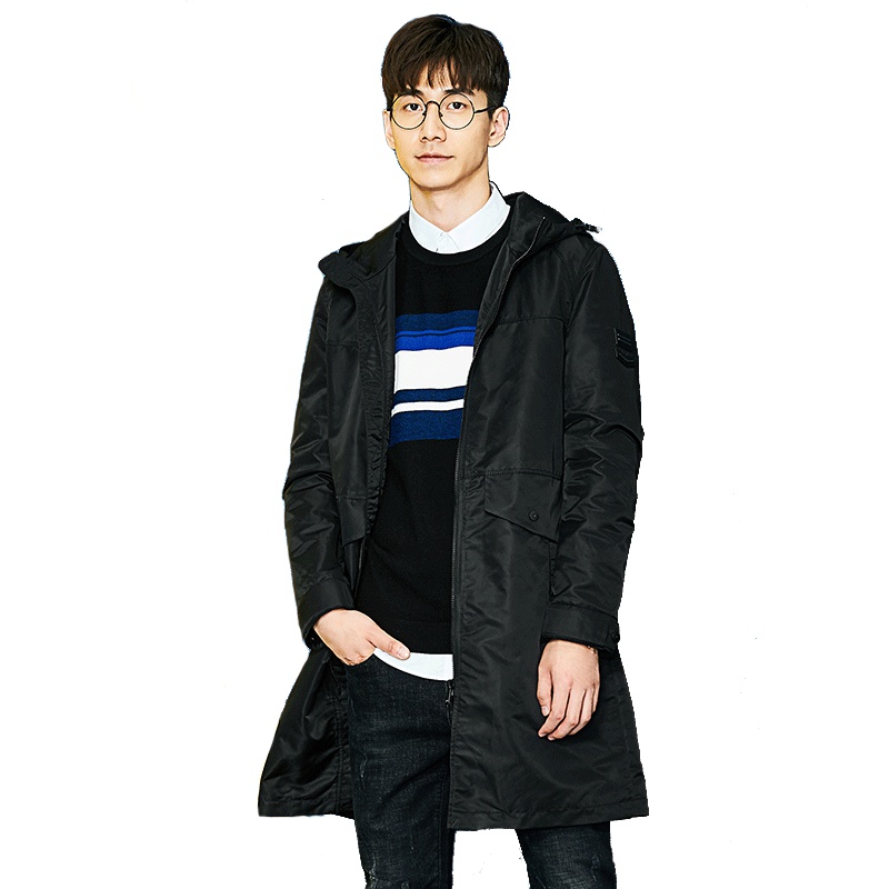 柒牌SEVEN男装棉服外套冬季时尚连帽中长款青年休闲防风棉服装