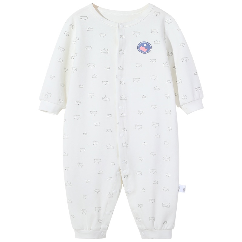 女童连体睡衣秋季保暖连体长袖纯棉男童宝宝婴儿家居服爬服