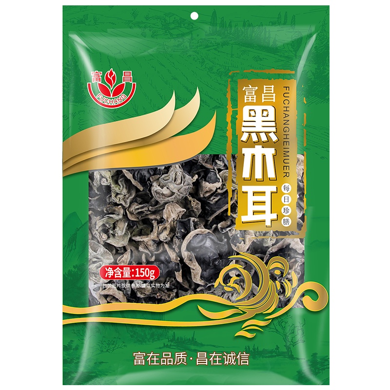 富昌 东北黑木耳150g 山珍南北干货 肉厚无根木耳