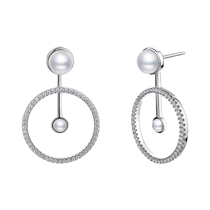 DTOTO 925银饰品工艺珍珠耳钉耳饰 送女生女友情人节礼物