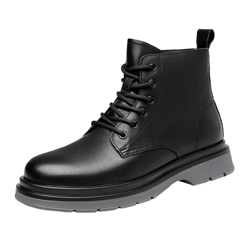 奥康马丁靴男高帮英伦风牛皮 秋季工装靴百搭潮流皮靴男士靴子