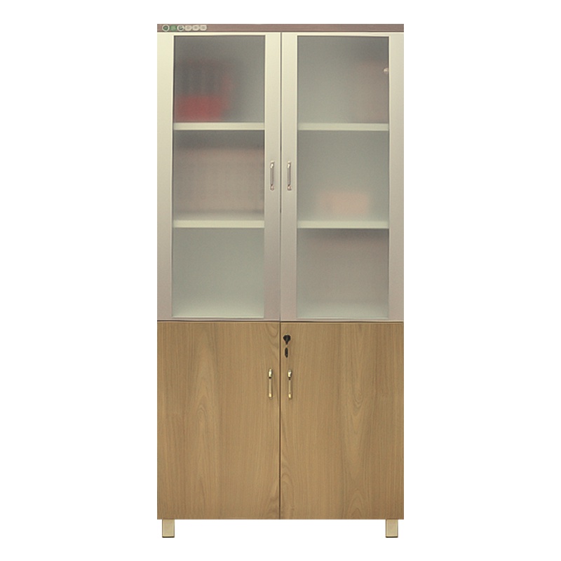 鸿业盛大FSH20-0651两门书柜办公室柜子文件柜木质资料柜油漆实木皮书柜储物柜书柜800L*400W*1850H