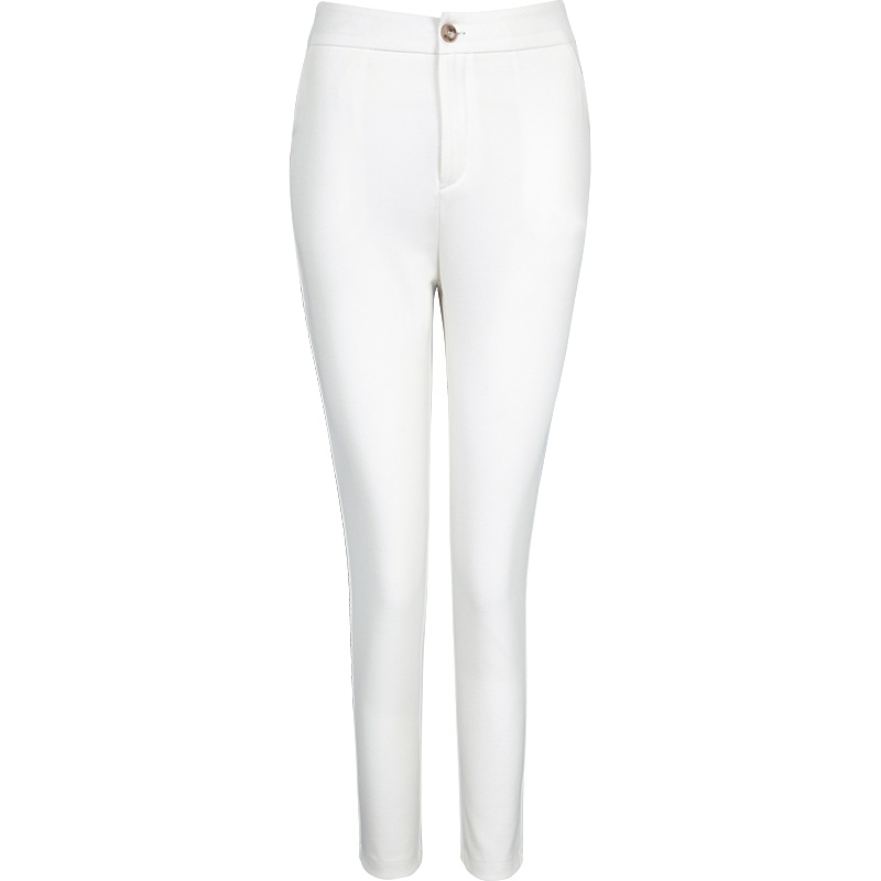 晚白2020秋冬新时尚纯色高腰常款款修身显瘦百搭休闲裤西裤长裤女