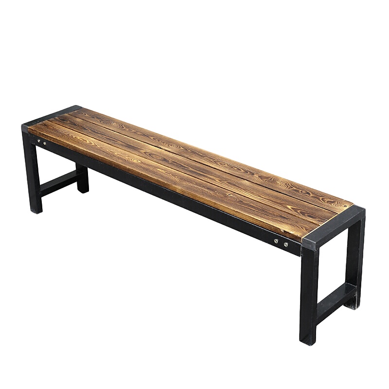 创世人 公园椅户外防腐木长条凳子广场庭院室外排椅长椅铁艺球场休闲公共坐凳公共场所座椅