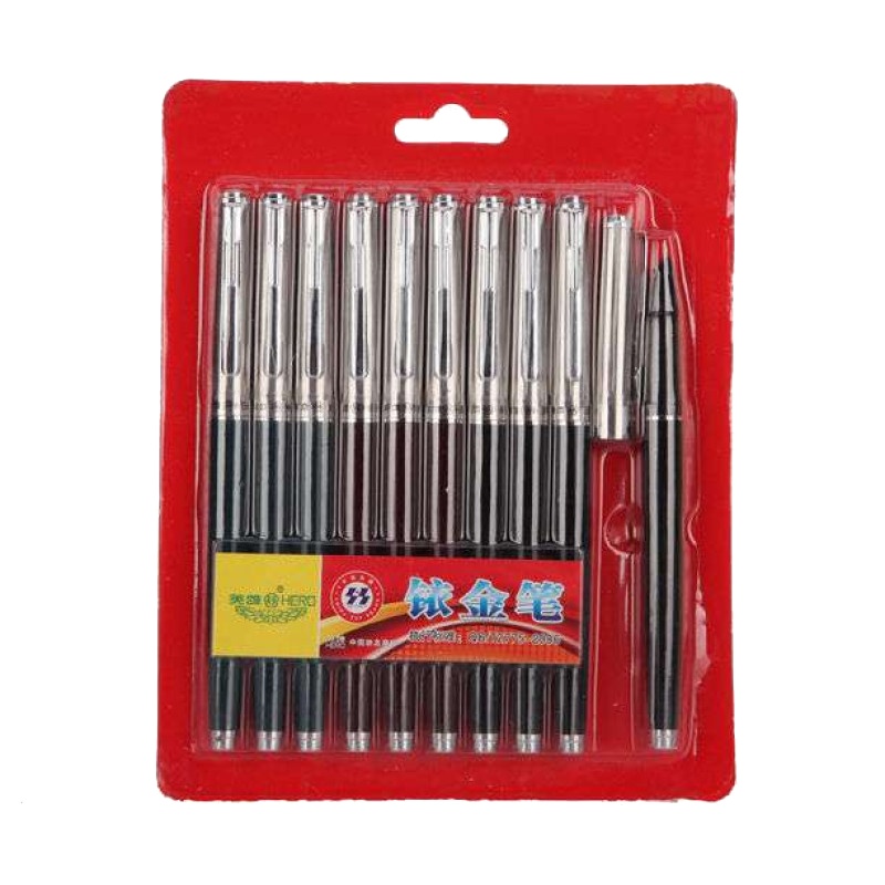 英雄(HERO)钢笔 007 铱金笔0.5mm学生练字办公老款挤压胆墨水笔