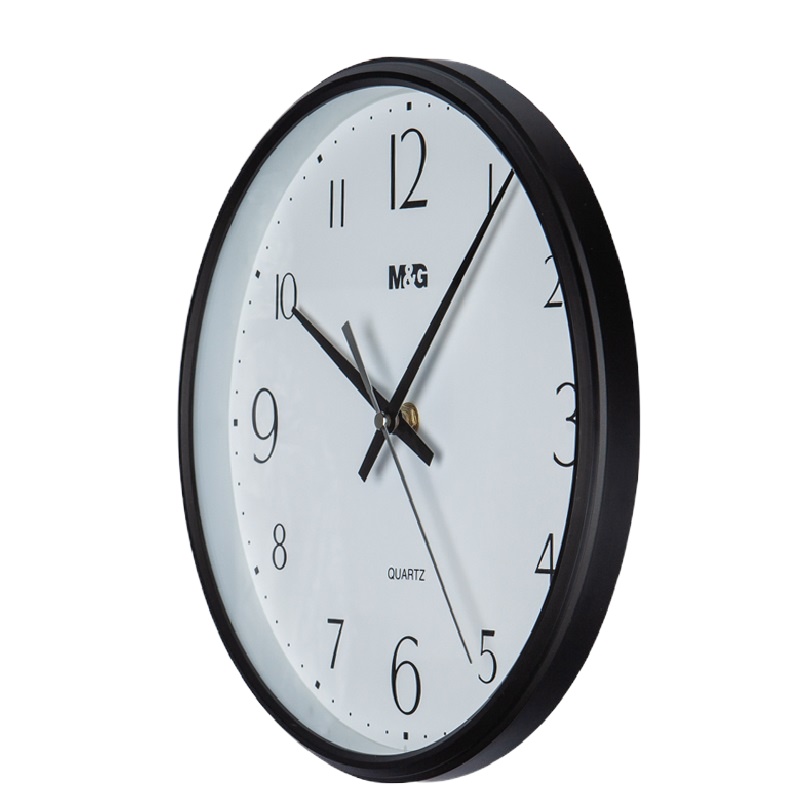 晨光(M&G)经典圆形挂钟13英寸黑色ARCN8252 1个装