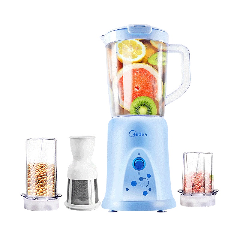美的(Midea) WBL25B36 搅拌机榨汁机家用多功能豆浆迷你果汁机全自动3-5人按键式3个刀头 18000转速