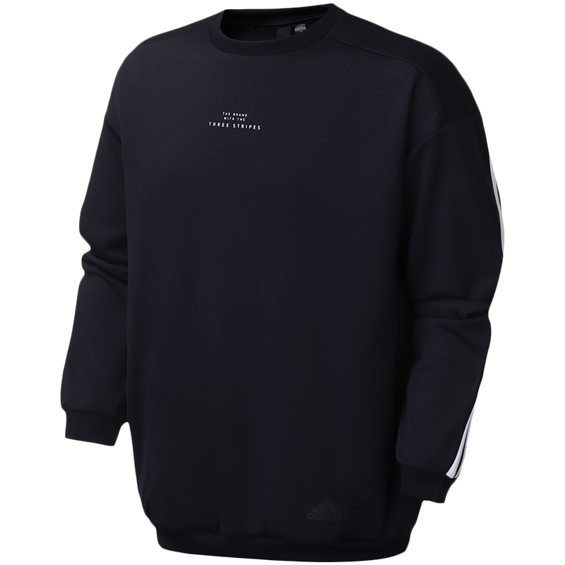 阿迪达斯男服卫衣三条纹圆领套头休闲运动服FM5318